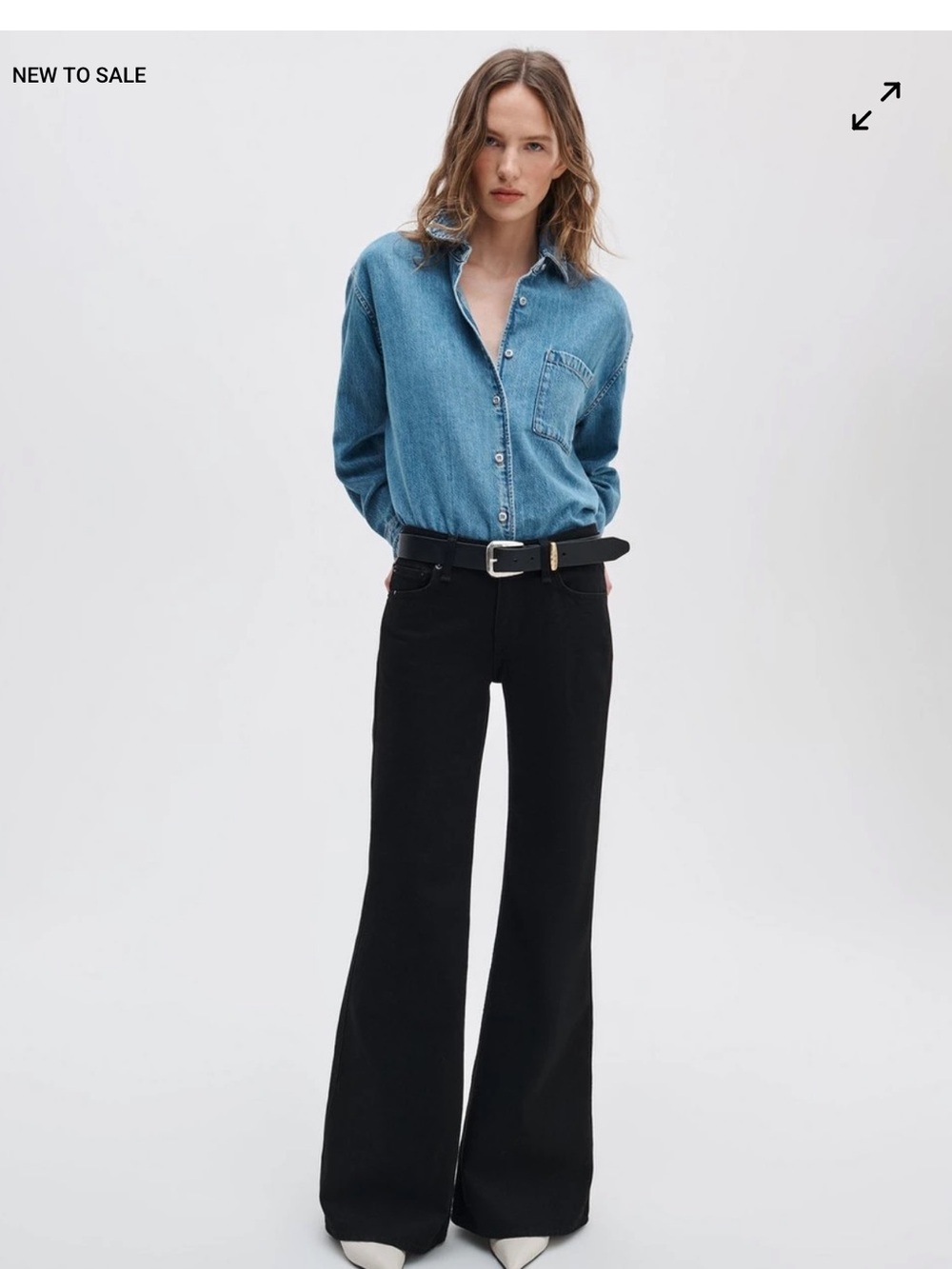 NWT rag & bone Black low-Rise Wide-Leg Jeans